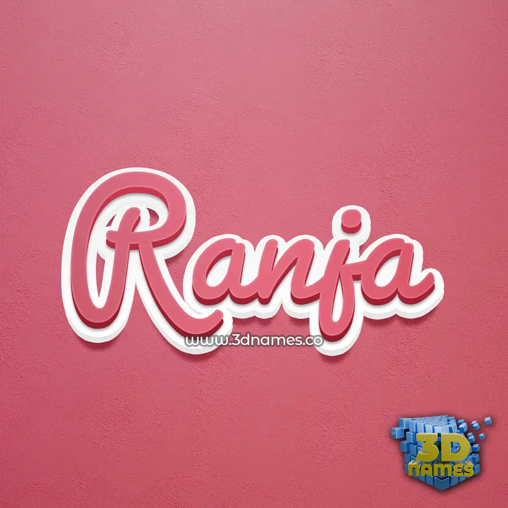 ranja in Red Scribble style - 3D name wallpaper