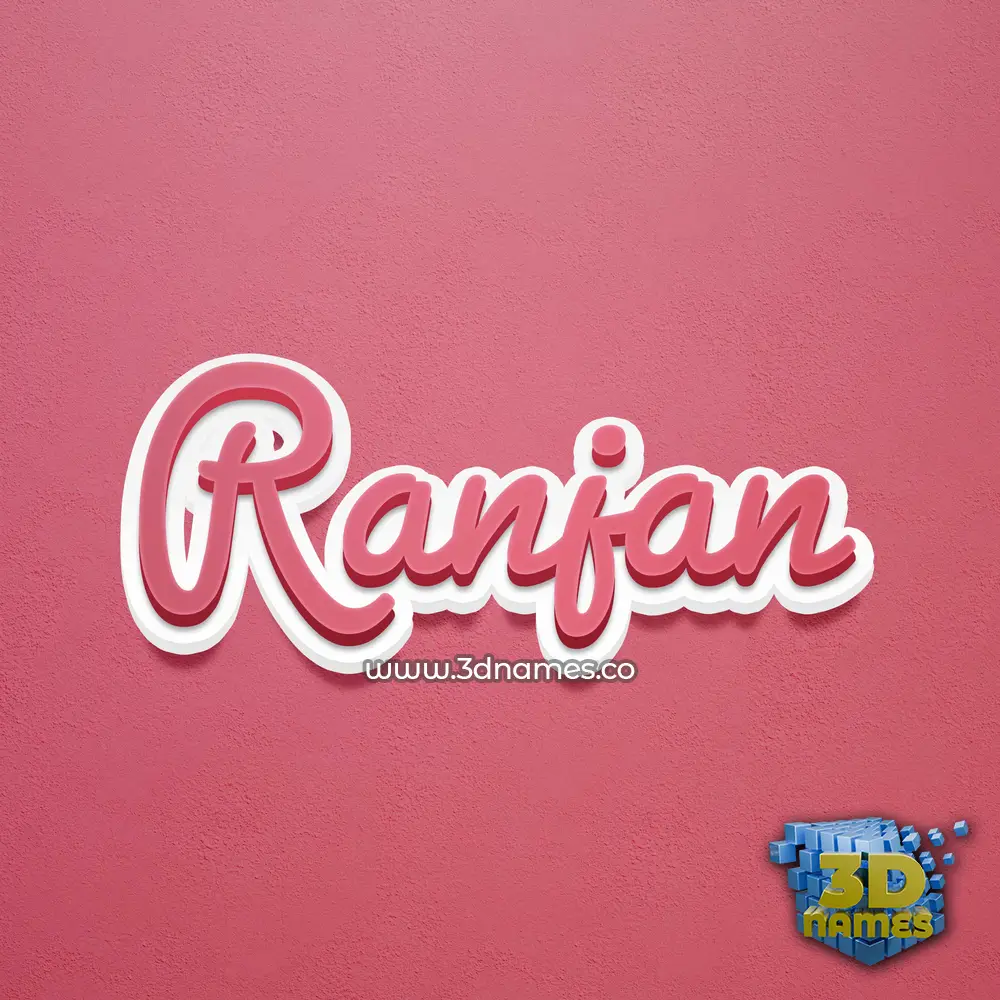 ranjan in Red Scribble style - 3D name wallpaper