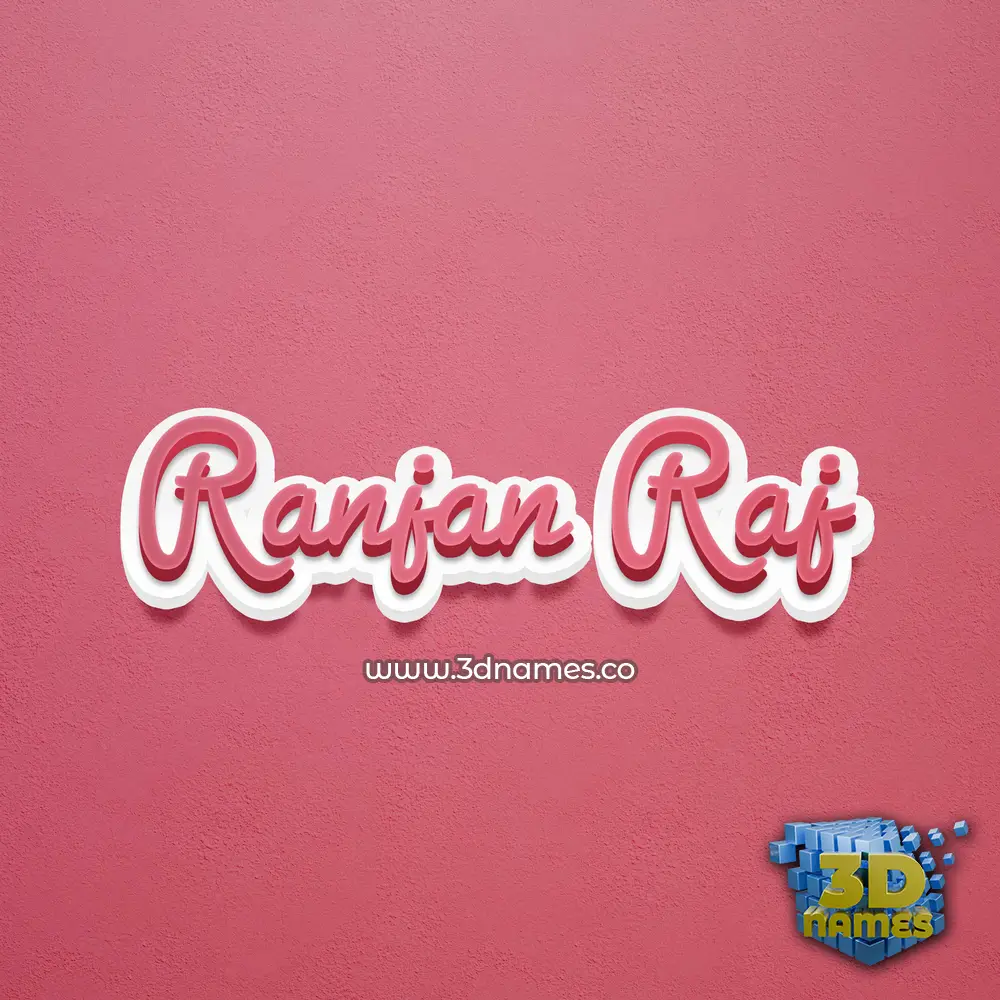 ranjan raj in Red Scribble style - 3D name wallpaper