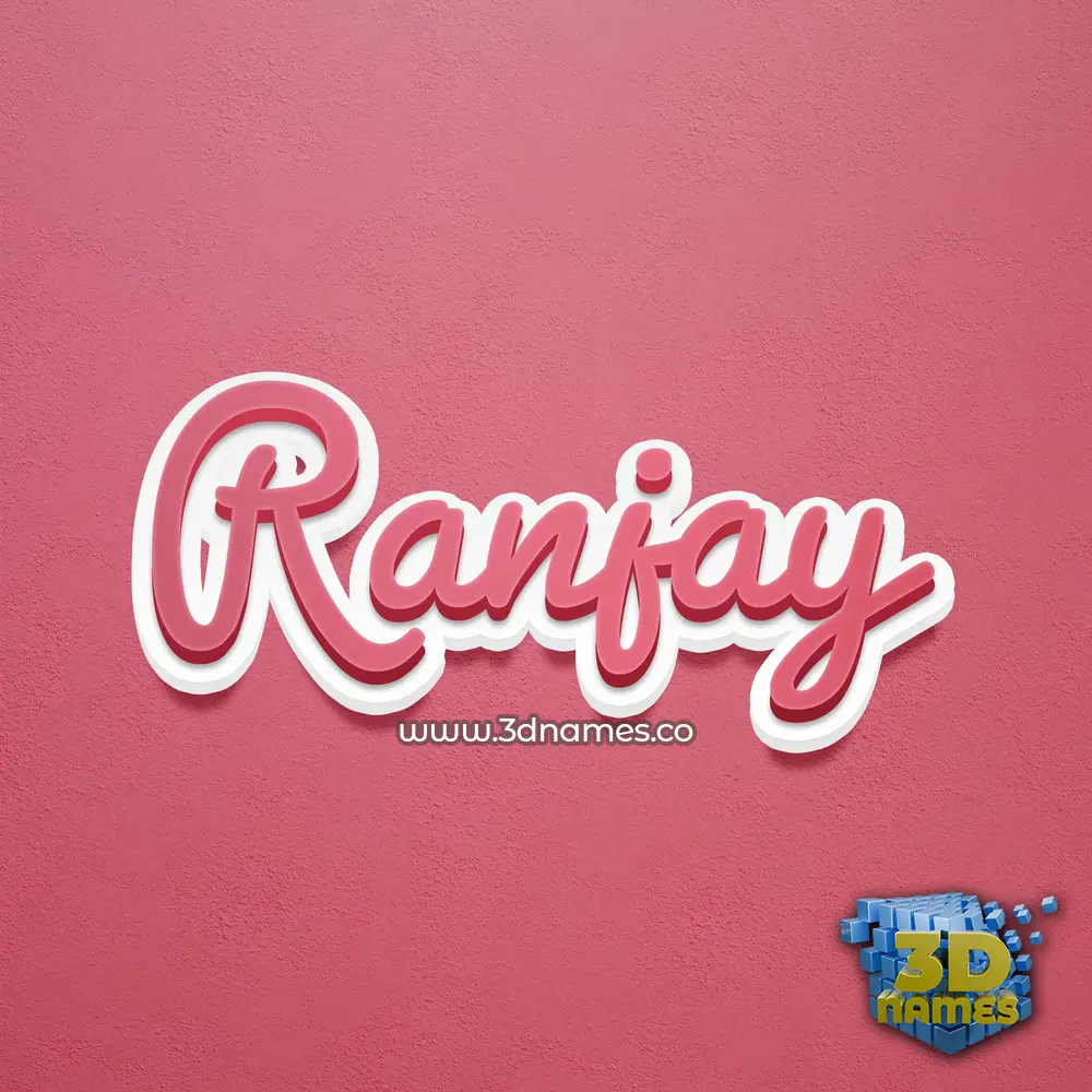 ranjay in Red Scribble style - 3D name wallpaper