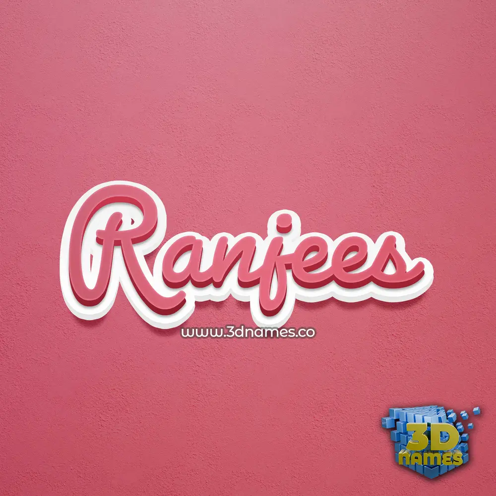 ranjees in Red Scribble style - 3D name wallpaper