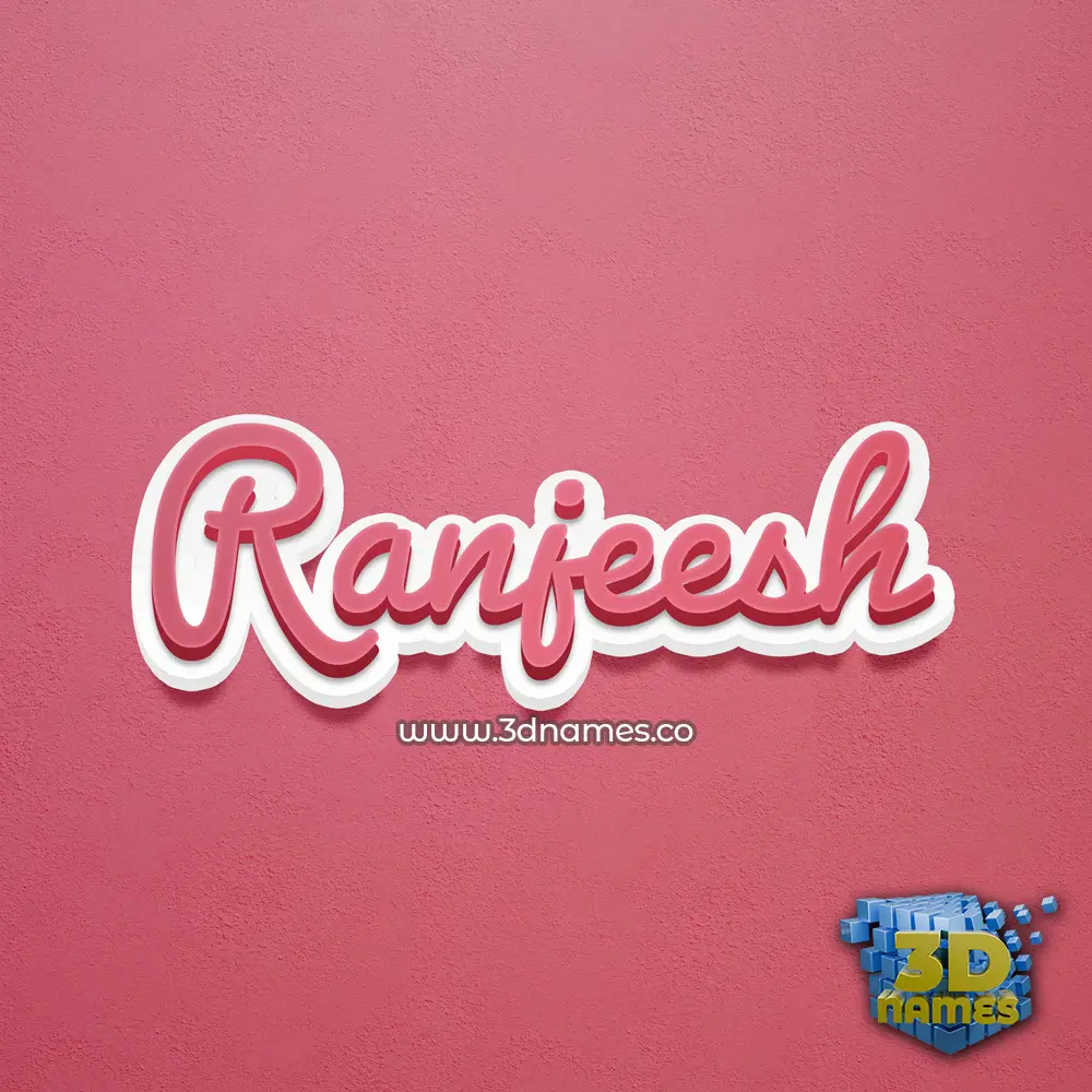 ranjeesh in Red Scribble style - 3D name wallpaper