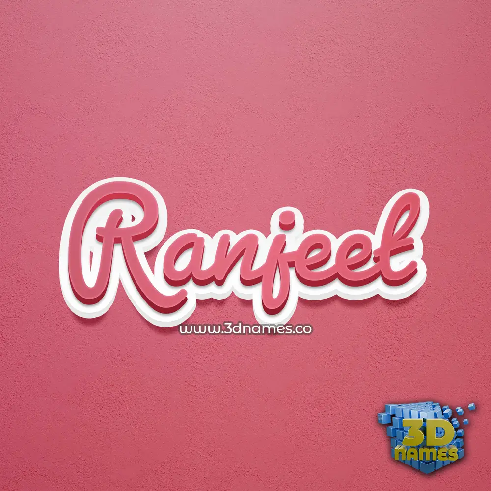 ranjeet in Red Scribble style - 3D name wallpaper