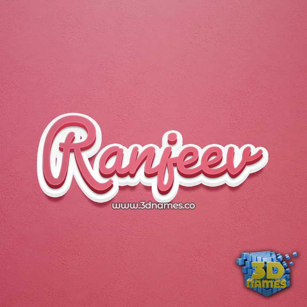 ranjeev in Red Scribble style - 3D name wallpaper