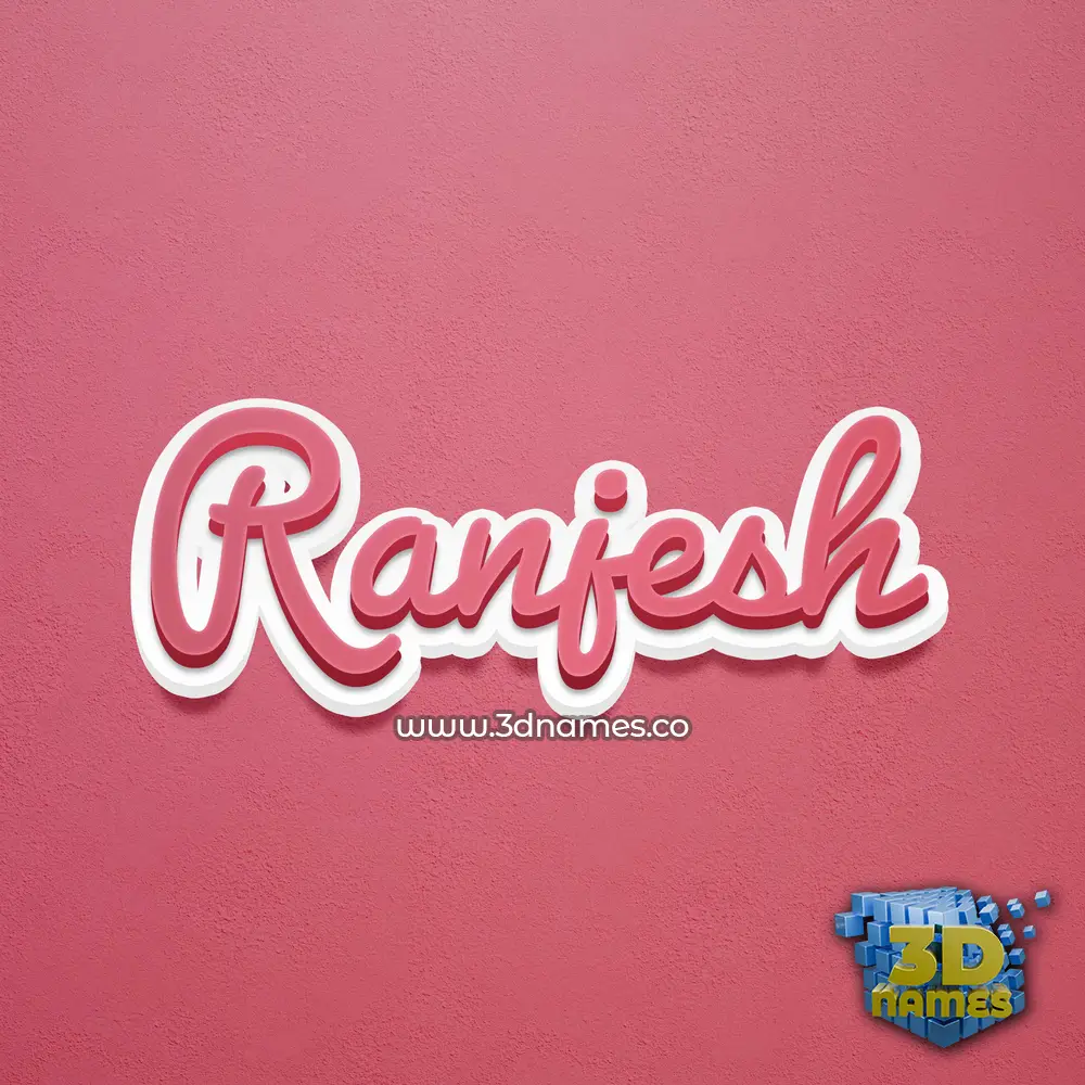 ranjesh in Red Scribble style - 3D name wallpaper