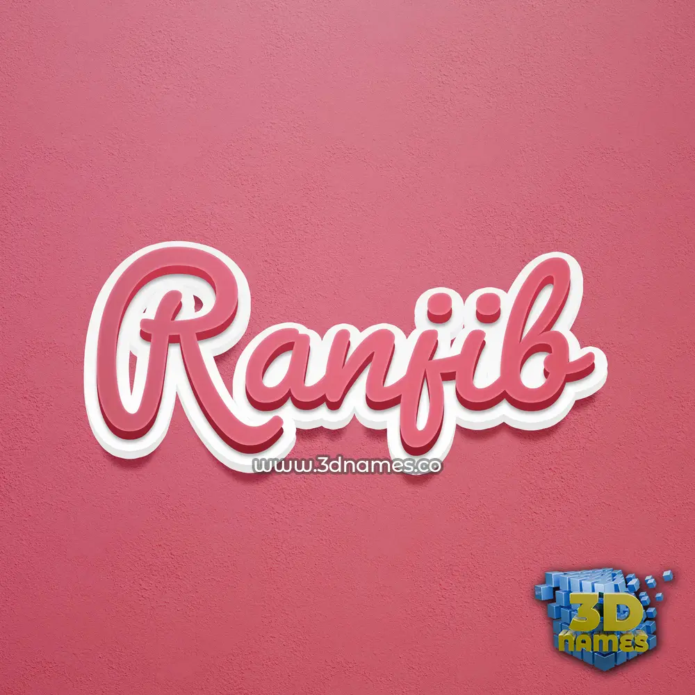 ranjib in Red Scribble style - 3D name wallpaper