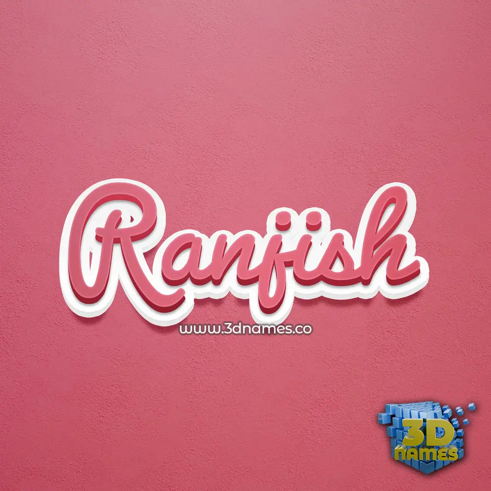ranjish in Red Scribble style - 3D name wallpaper