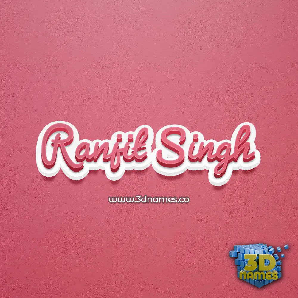 ranjit singh in Red Scribble style - 3D name wallpaper