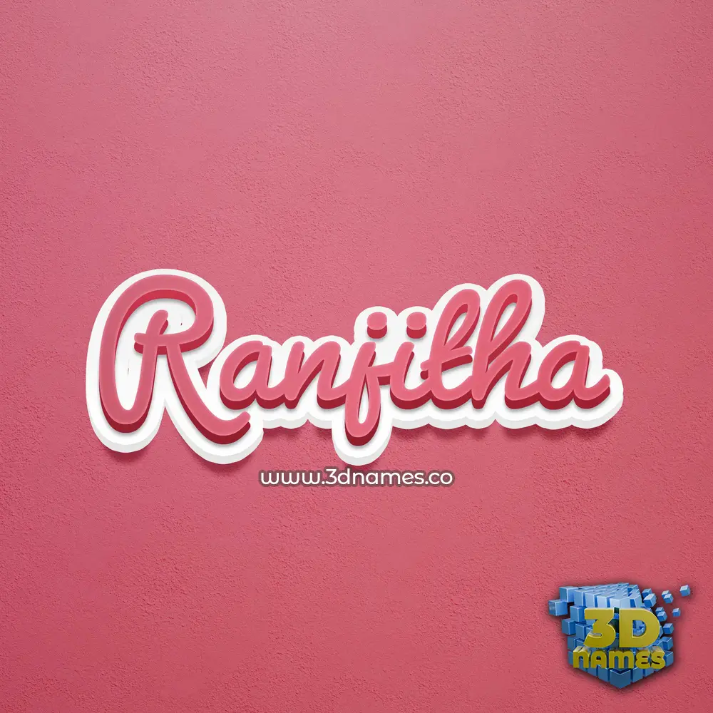 ranjitha in Red Scribble style - 3D name wallpaper
