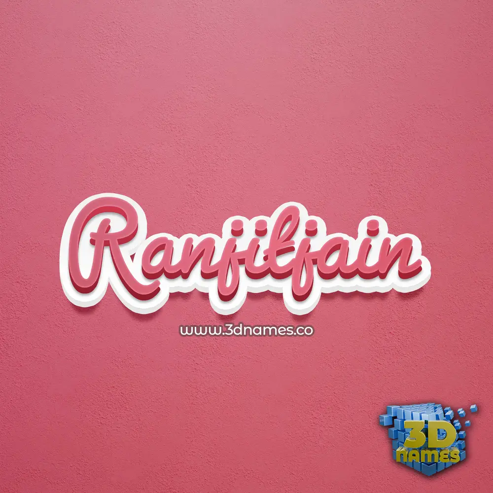 ranjitjain in Red Scribble style - 3D name wallpaper