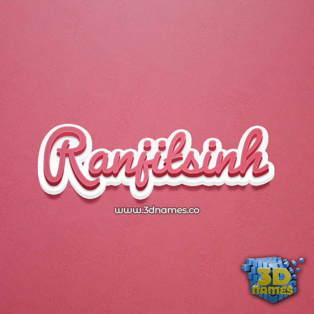 ranjitsinh in Red Scribble style - 3D name wallpaper