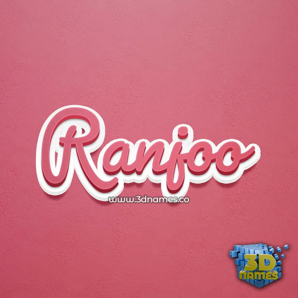 ranjoo in Red Scribble style - 3D name wallpaper