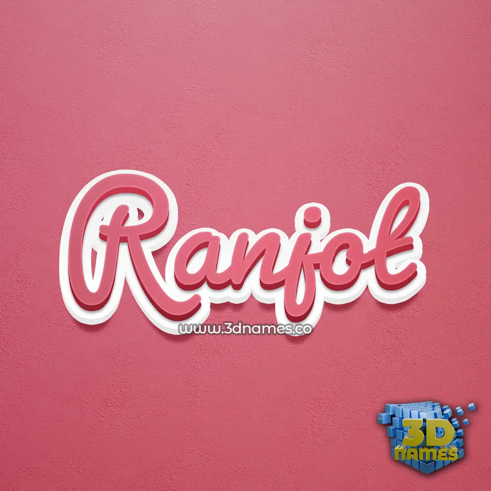 ranjot in Red Scribble style - 3D name wallpaper