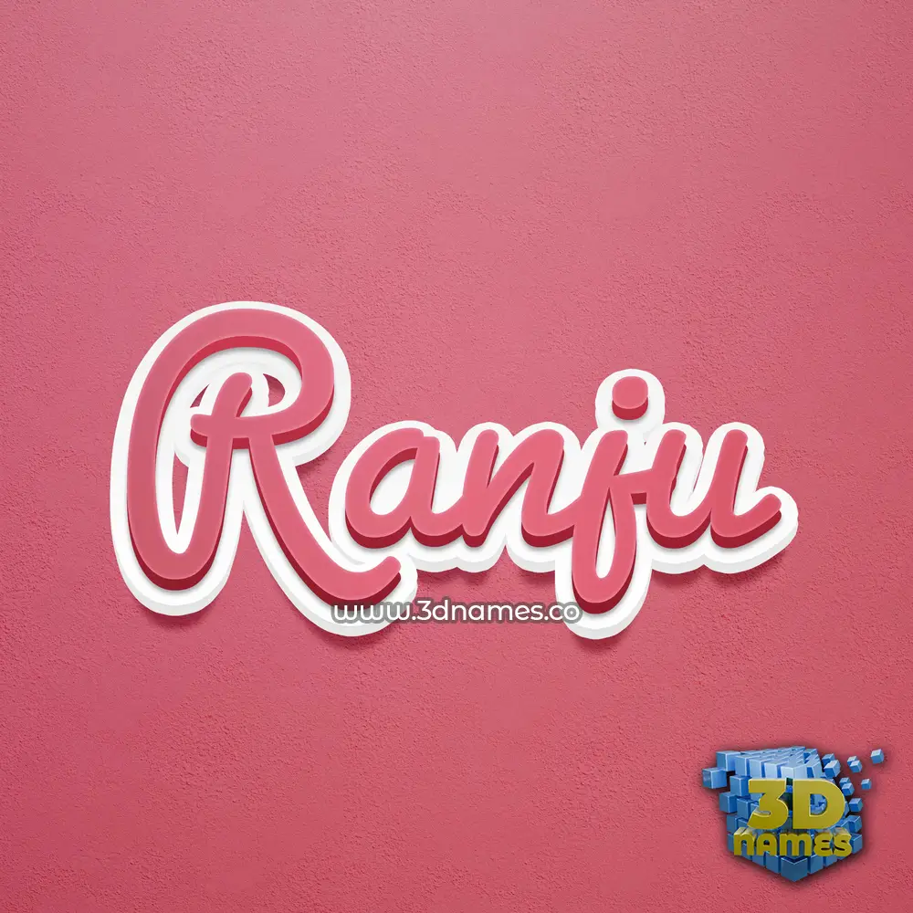 ranju in Red Scribble style - 3D name wallpaper