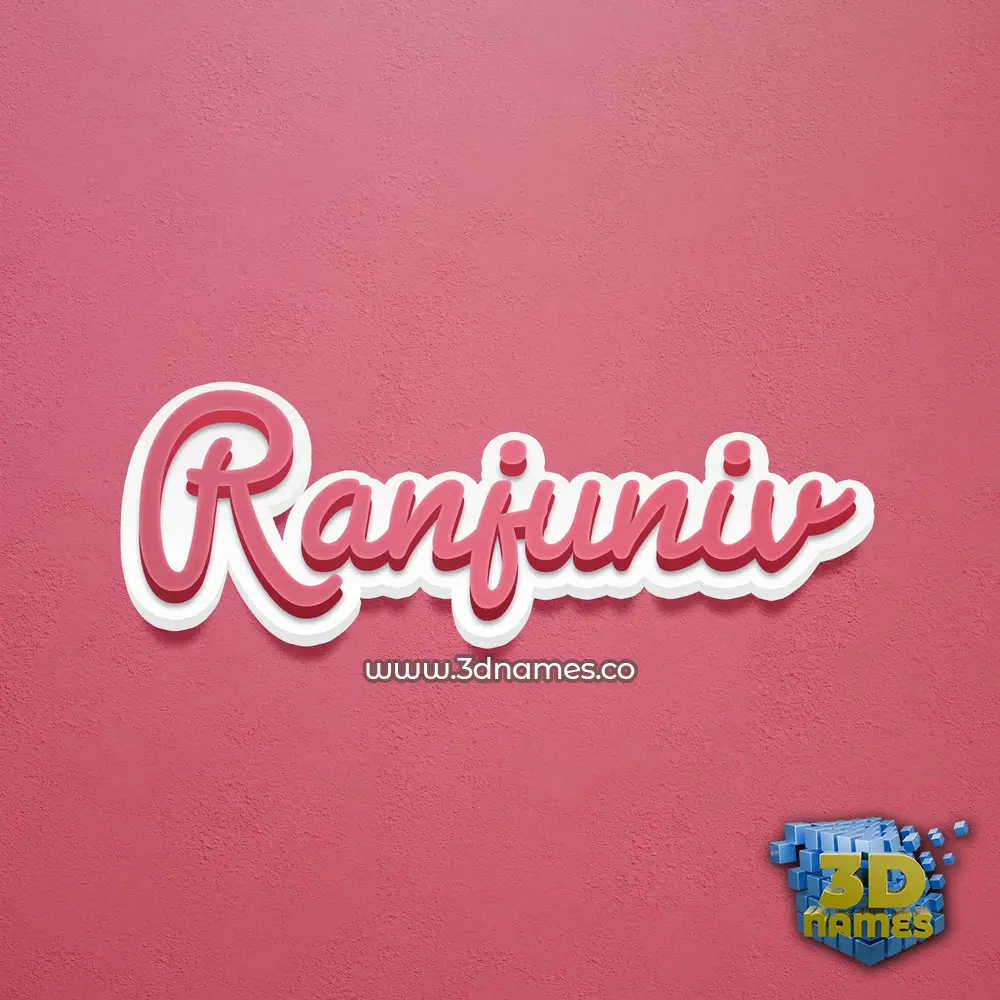 ranjuniv in Red Scribble style - 3D name wallpaper