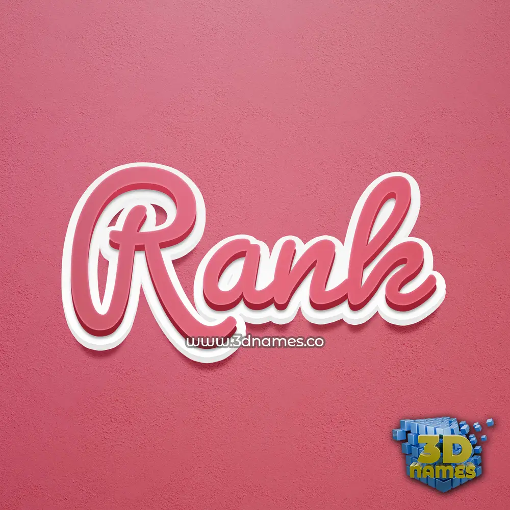 rank in Red Scribble style - 3D name wallpaper