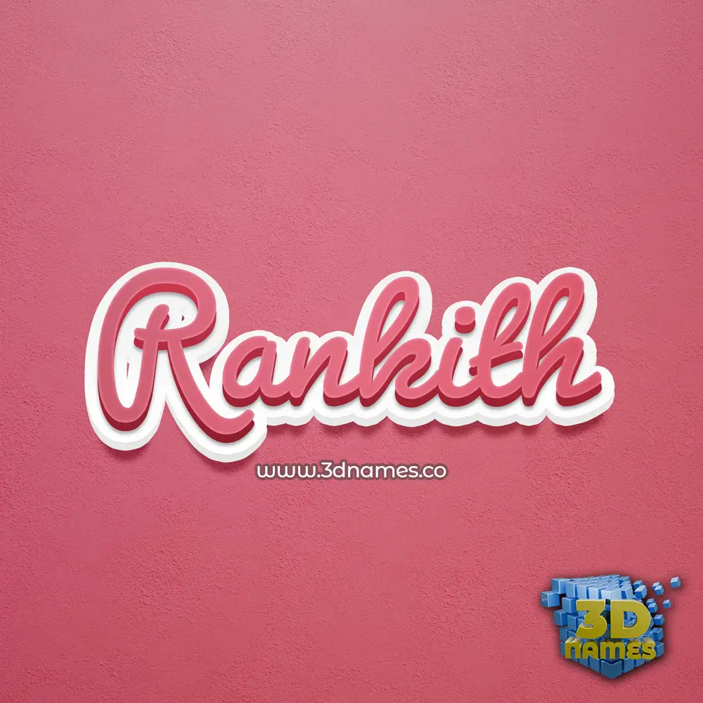 rankith in Red Scribble style - 3D name wallpaper