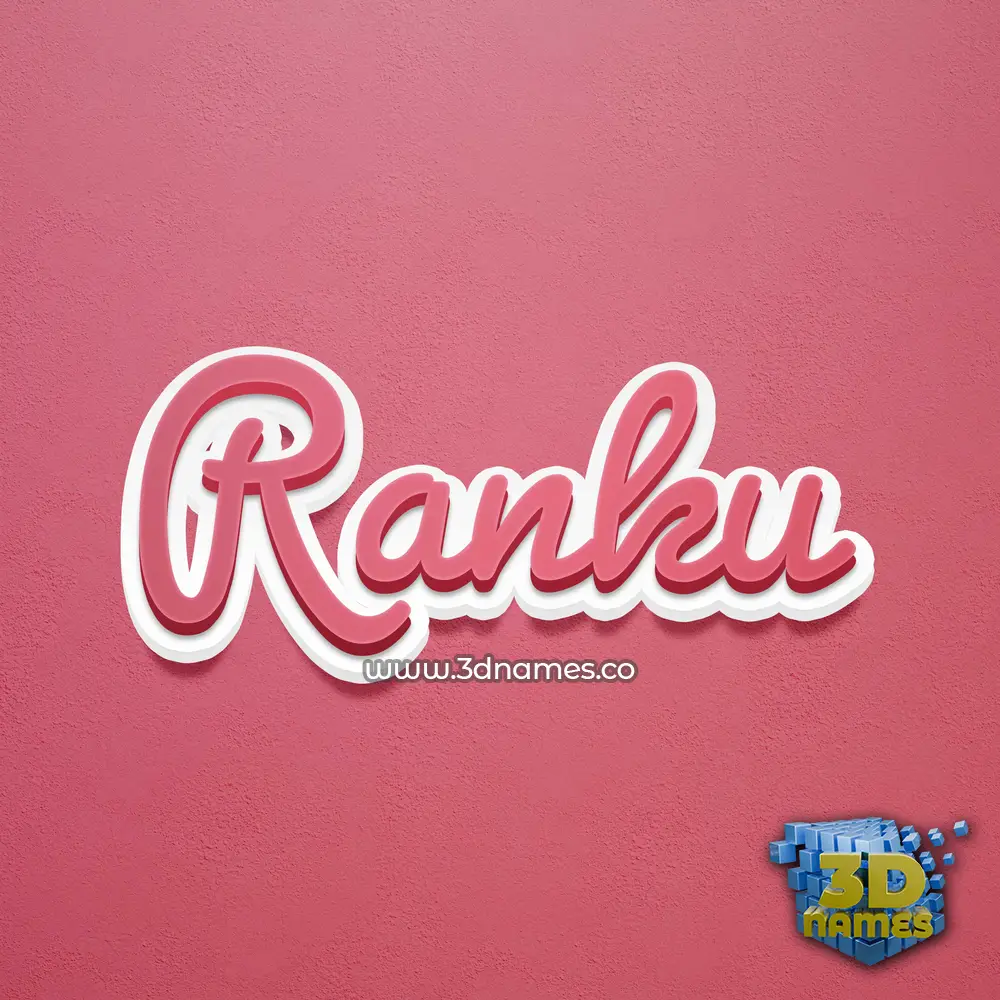 ranku in Red Scribble style - 3D name wallpaper