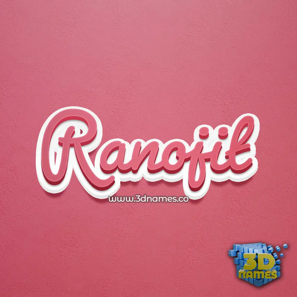 ranojit in Red Scribble style - 3D name wallpaper