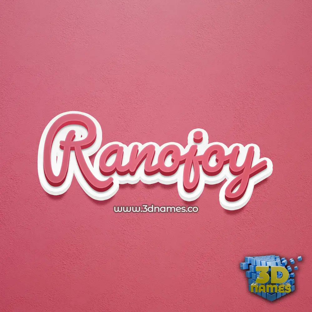 ranojoy in Red Scribble style - 3D name wallpaper