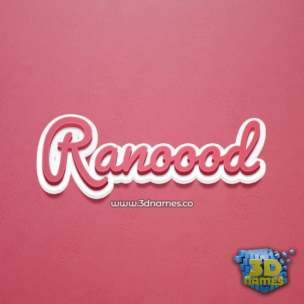 ranoood in Red Scribble style - 3D name wallpaper