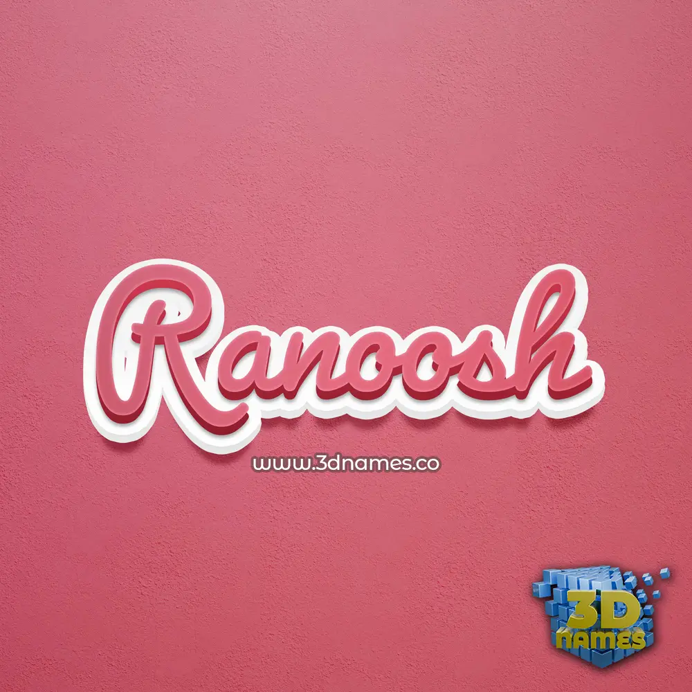 ranoosh in Red Scribble style - 3D name wallpaper