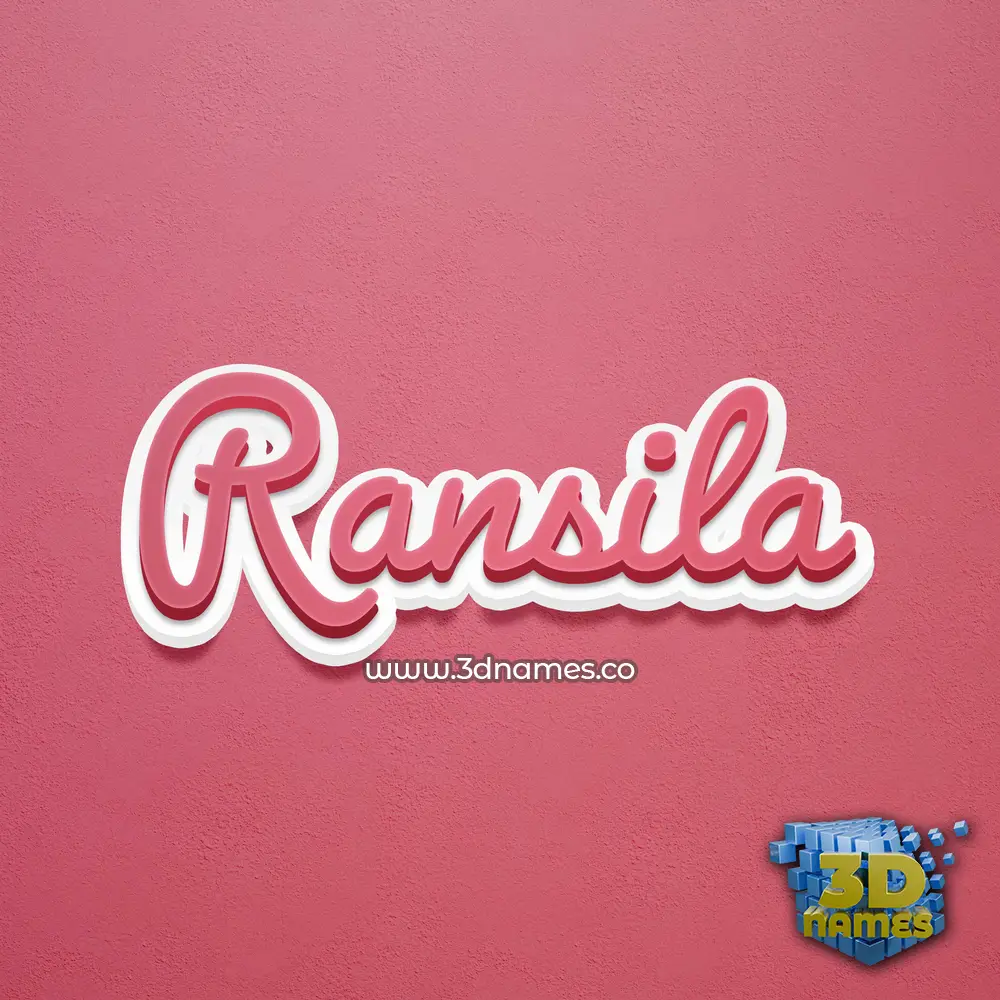 ransila in Red Scribble style - 3D name wallpaper