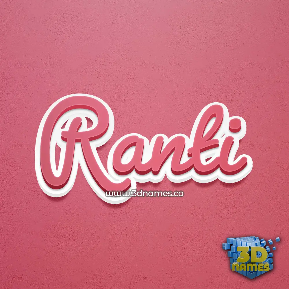 ranti in Red Scribble style - 3D name wallpaper