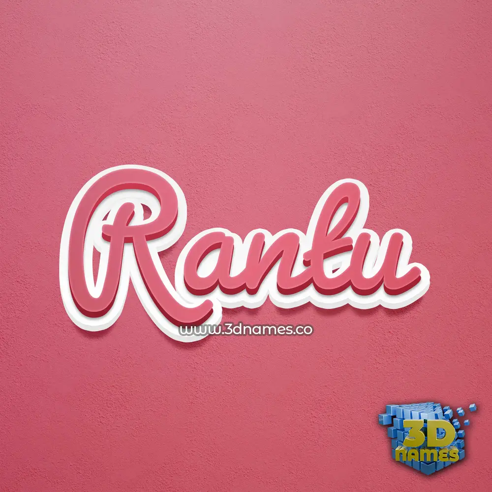 rantu in Red Scribble style - 3D name wallpaper