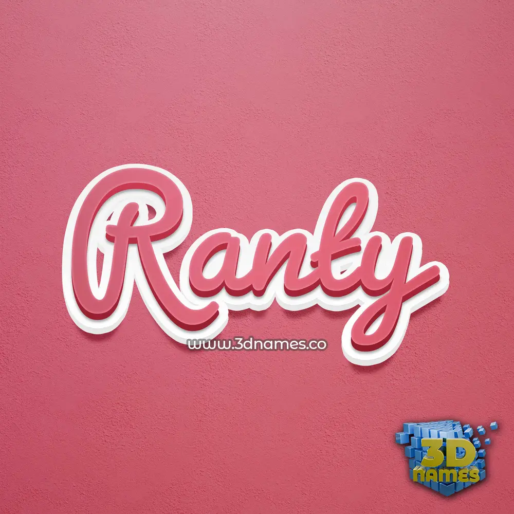 ranty in Red Scribble style - 3D name wallpaper