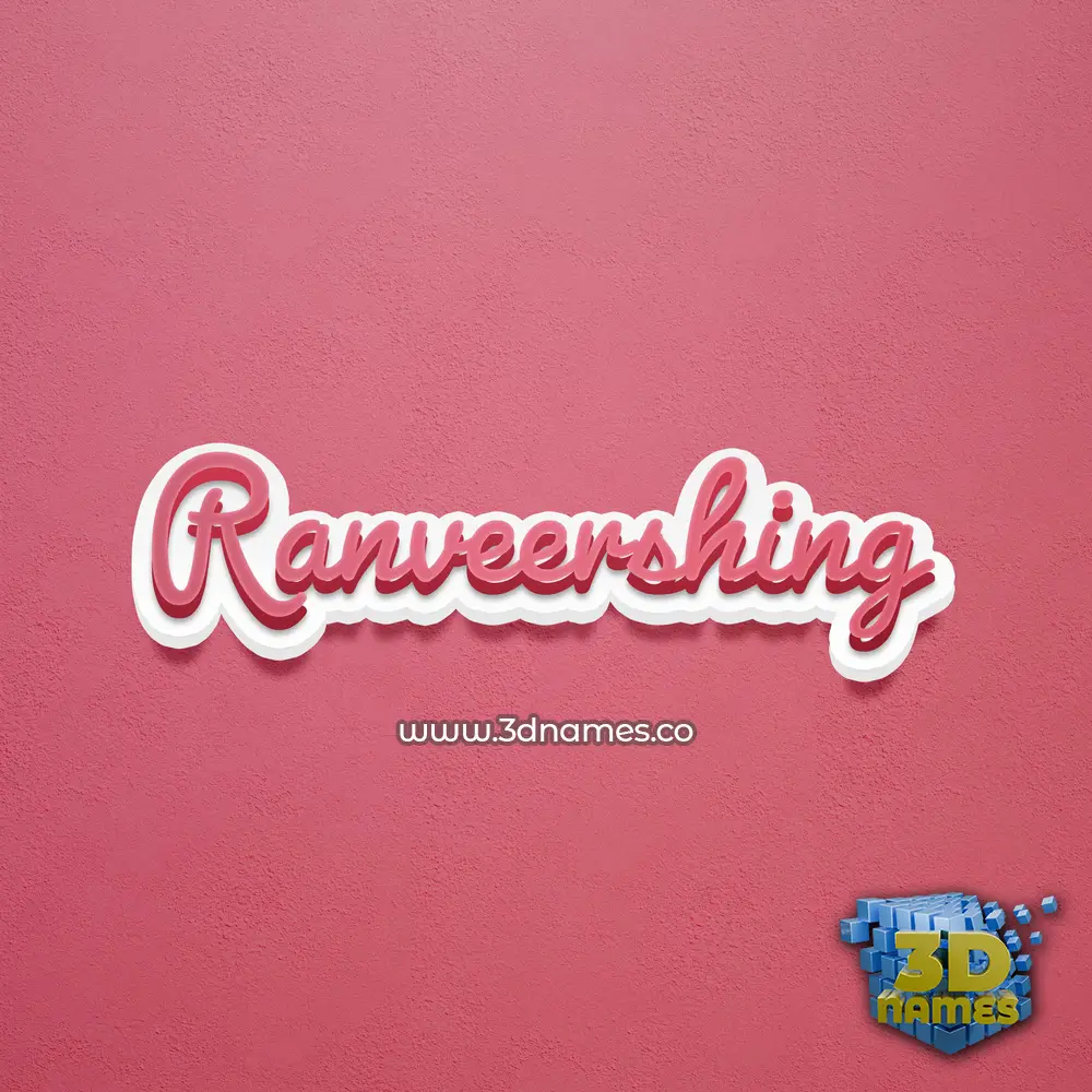ranveershing in Red Scribble style - 3D name wallpaper