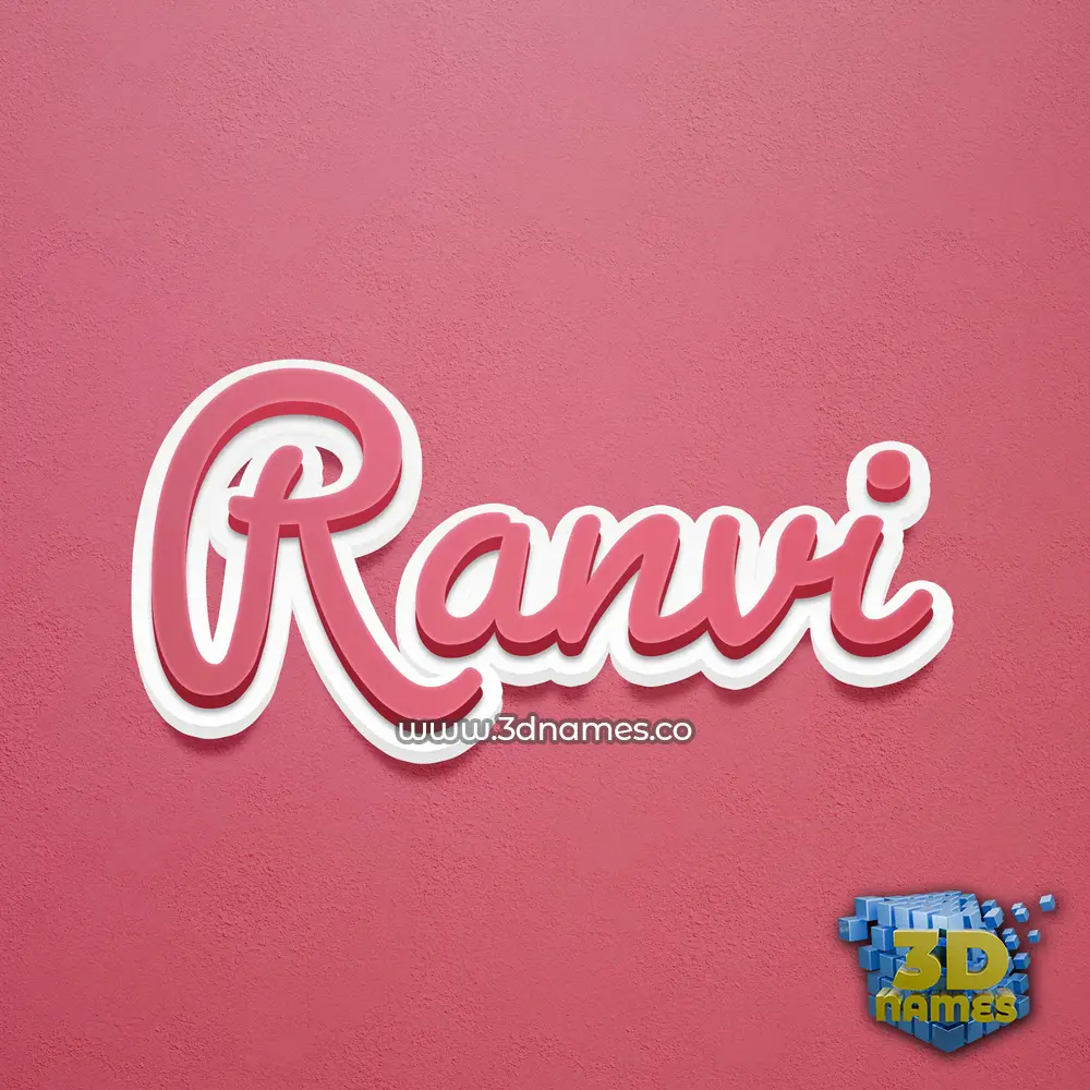 ranvi in Red Scribble style - 3D name wallpaper