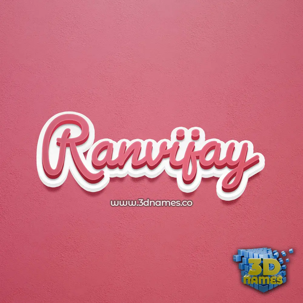 ranvijay in Red Scribble style - 3D name wallpaper