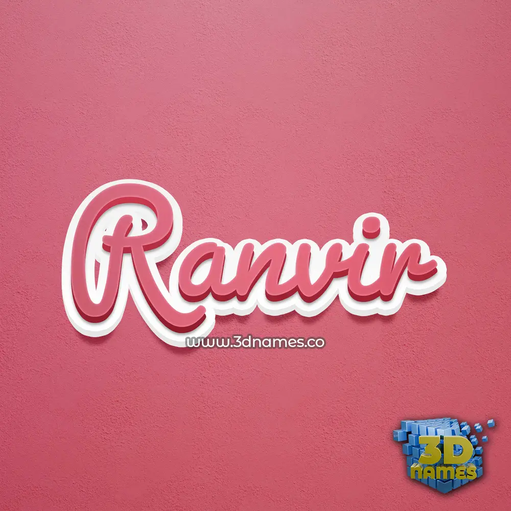 ranvir in Red Scribble style - 3D name wallpaper