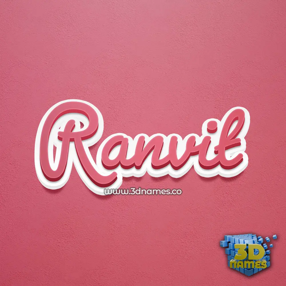 ranvit in Red Scribble style - 3D name wallpaper