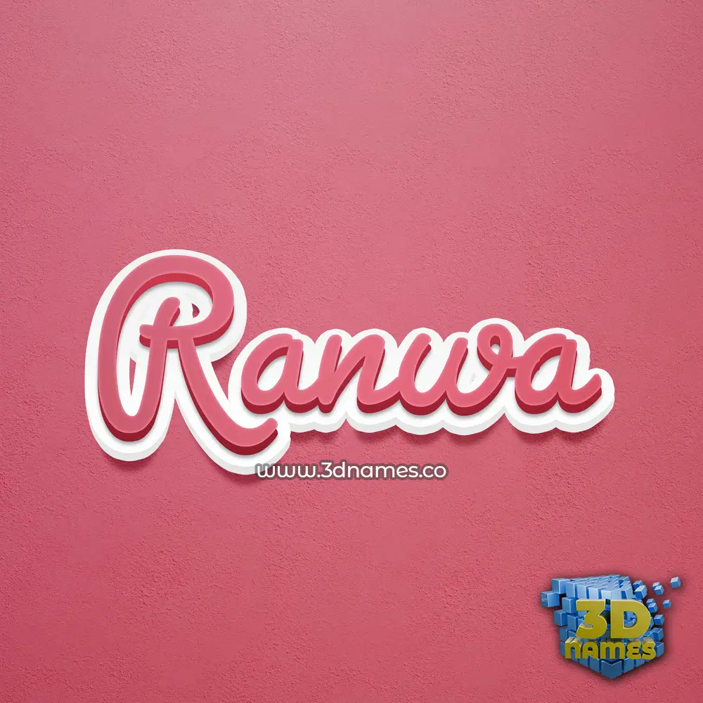 ranwa in Red Scribble style - 3D name wallpaper