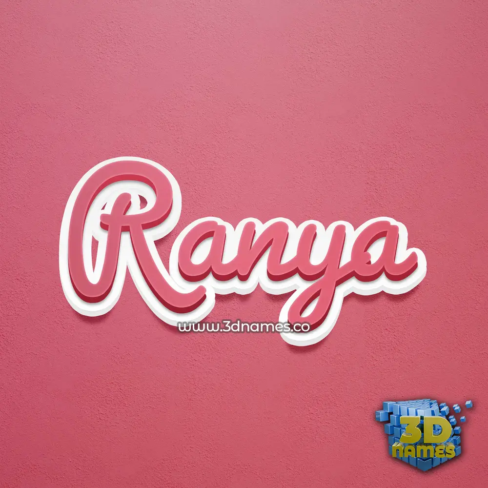 ranya in Red Scribble style - 3D name wallpaper