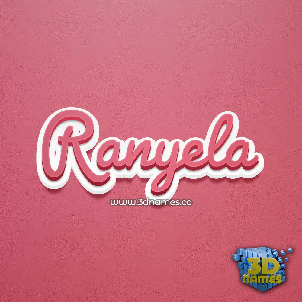 ranyela in Red Scribble style - 3D name wallpaper