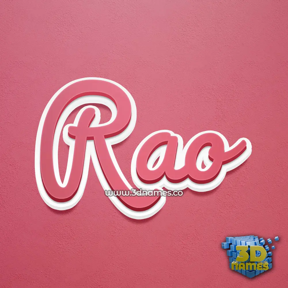 rao in Red Scribble style - 3D name wallpaper