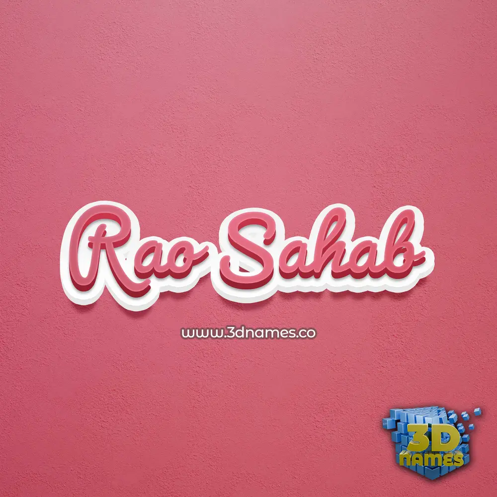 rao sahab in Red Scribble style - 3D name wallpaper
