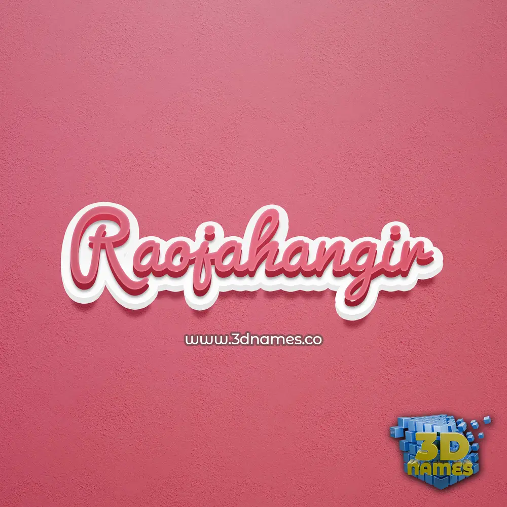 raojahangir in Red Scribble style - 3D name wallpaper