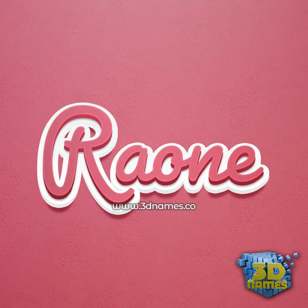 raone in Red Scribble style - 3D name wallpaper
