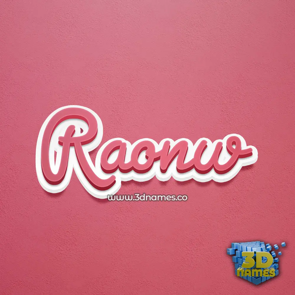 raonw in Red Scribble style - 3D name wallpaper