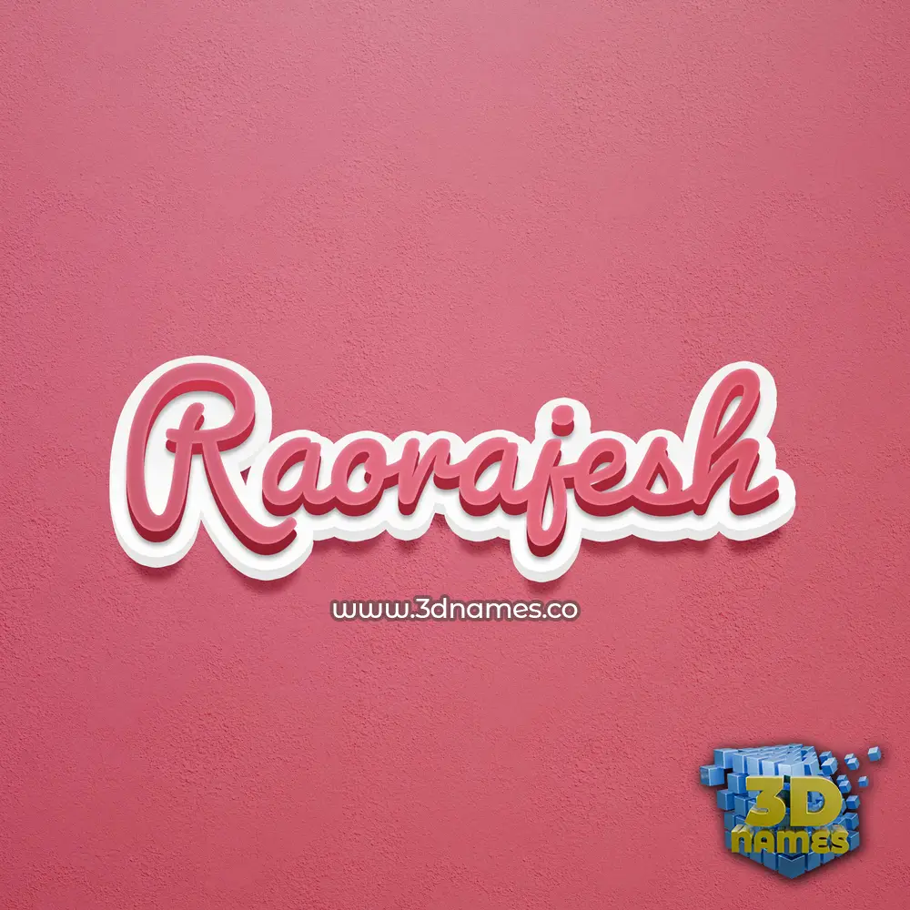 raorajesh in Red Scribble style - 3D name wallpaper