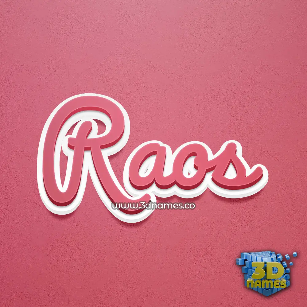 raos in Red Scribble style - 3D name wallpaper