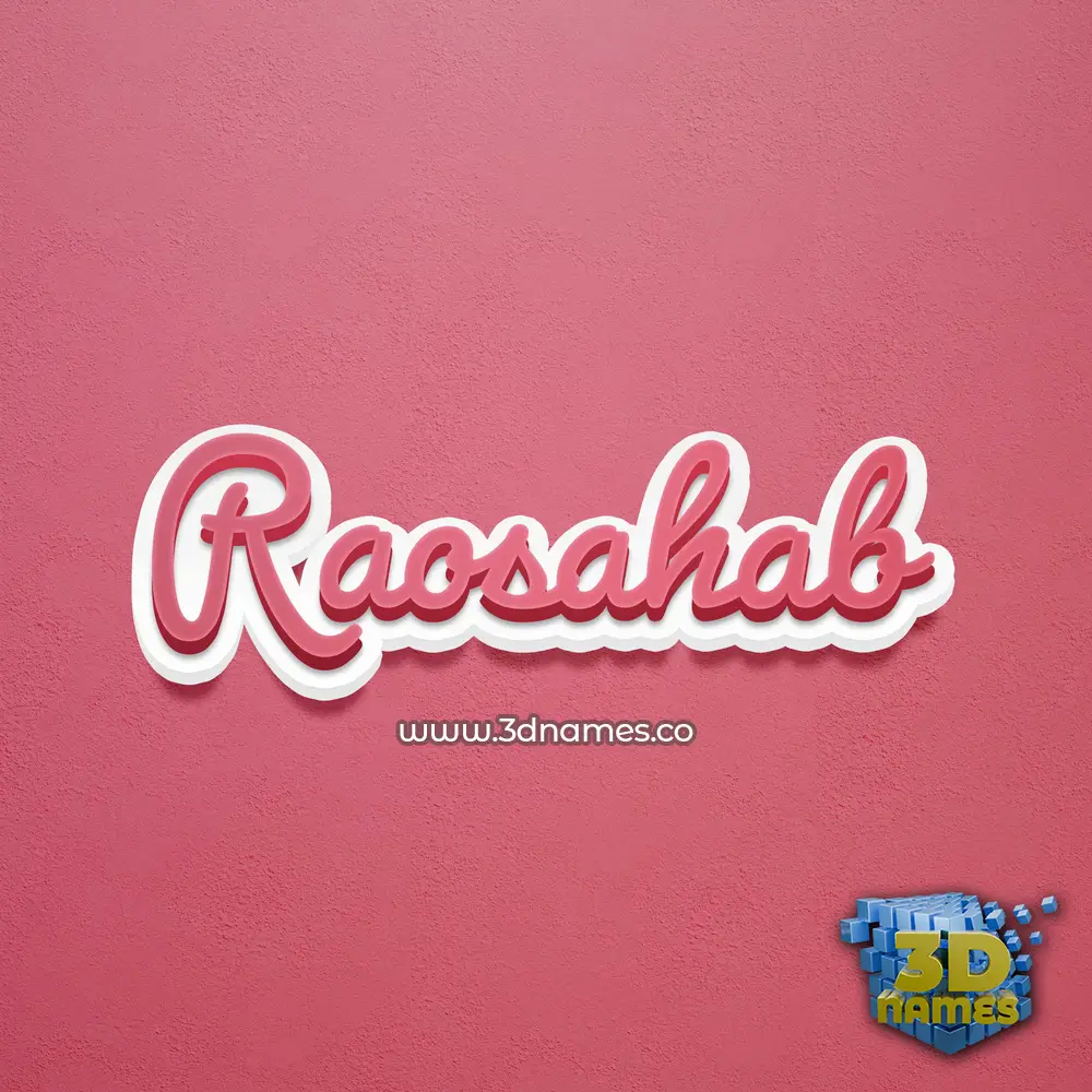 raosahab in Red Scribble style - 3D name wallpaper