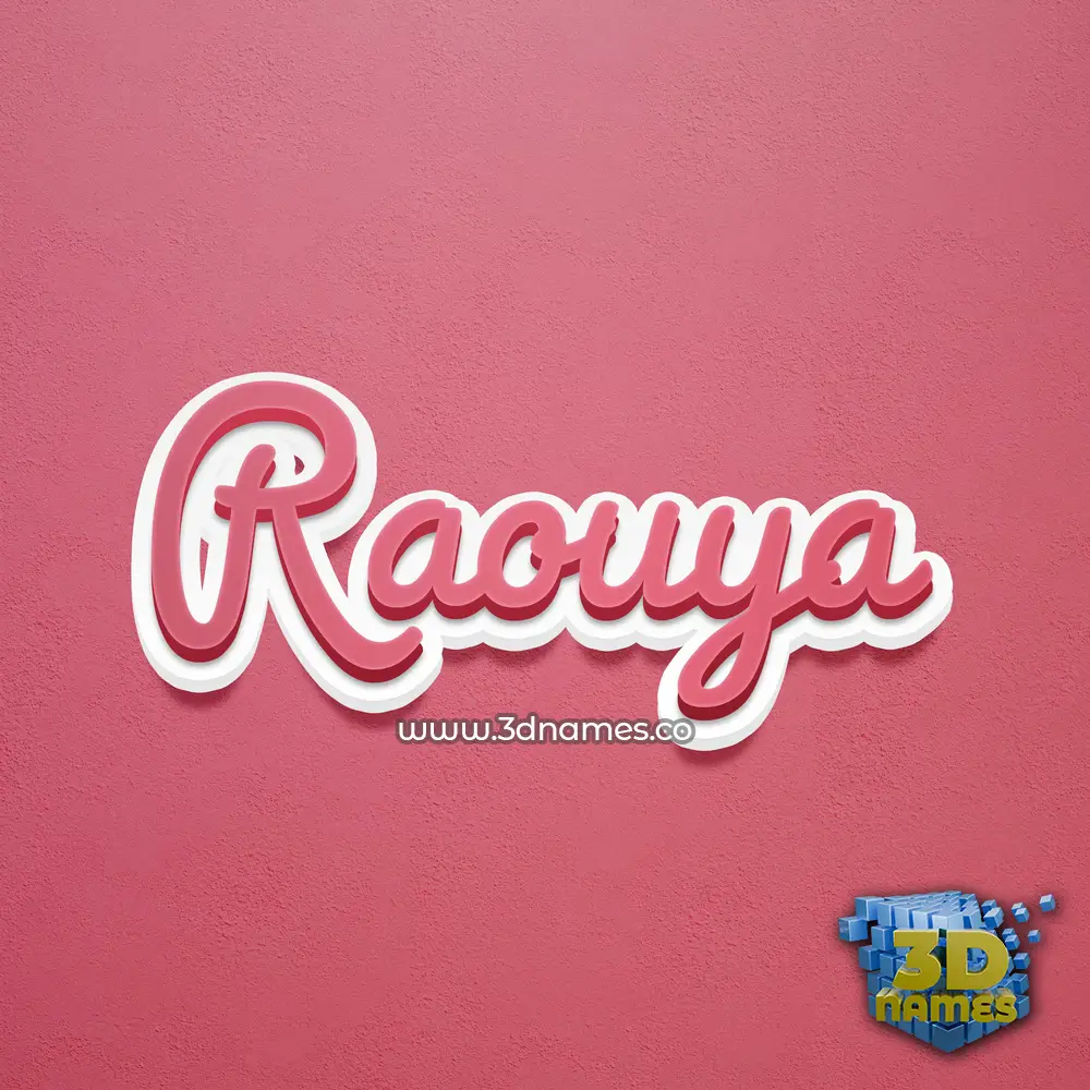 raouya in Red Scribble style - 3D name wallpaper
