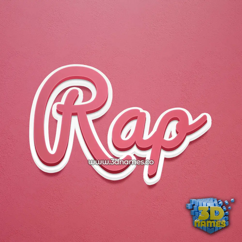 rap in Red Scribble style - 3D name wallpaper