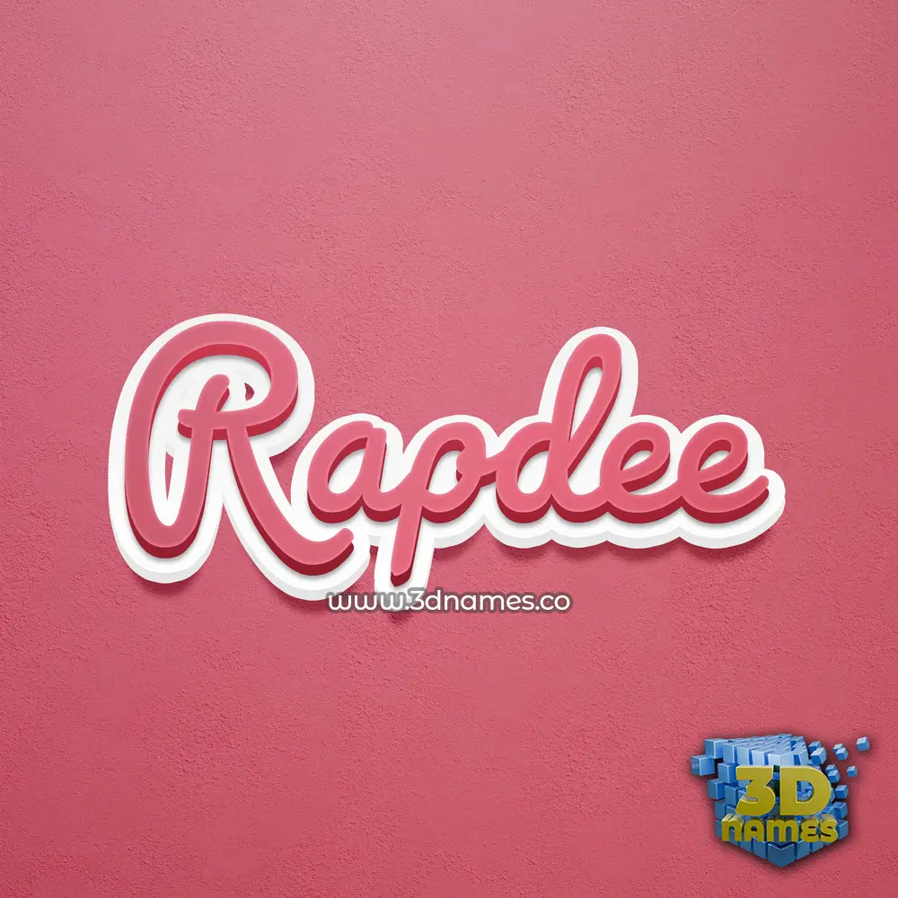 rapdee in Red Scribble style - 3D name wallpaper