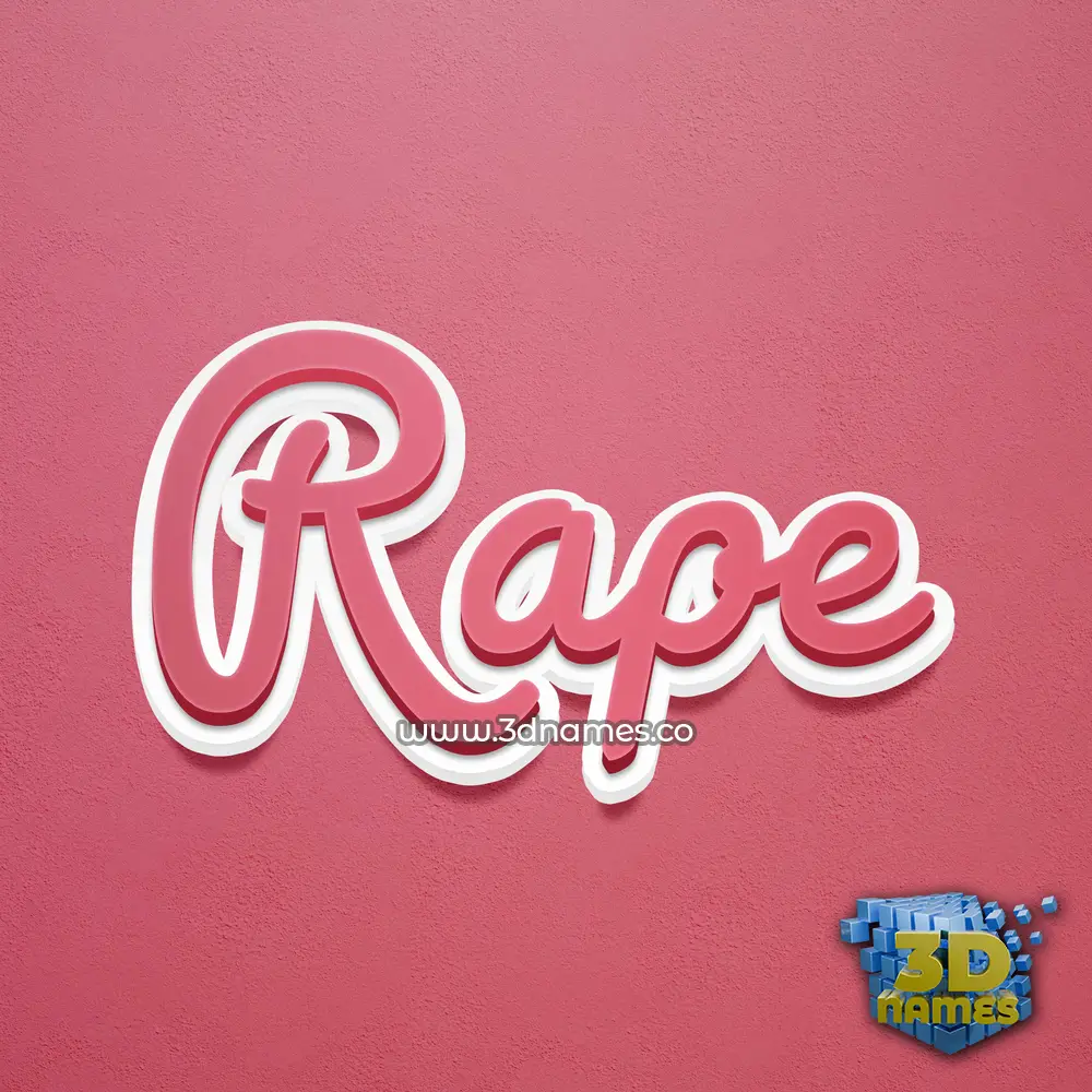 rape in Red Scribble style - 3D name wallpaper